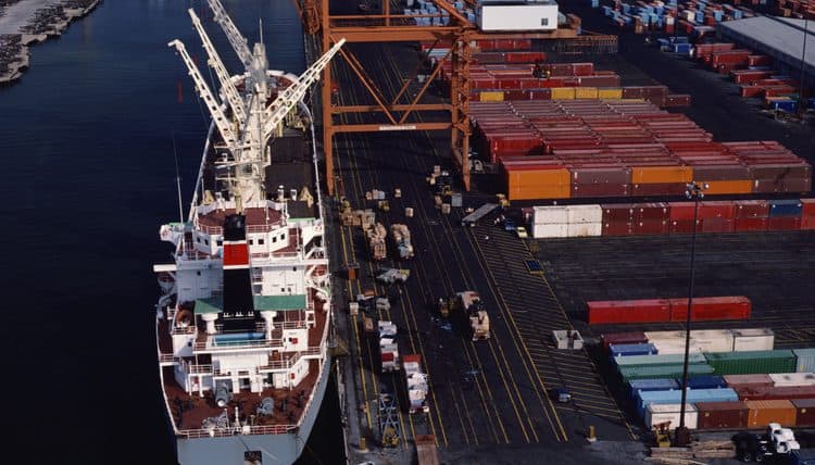 Docked Container Ship